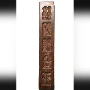 Handmade Vintage Dutch Cookie Candy Mold Wooden 5 Mold Wall Hanging